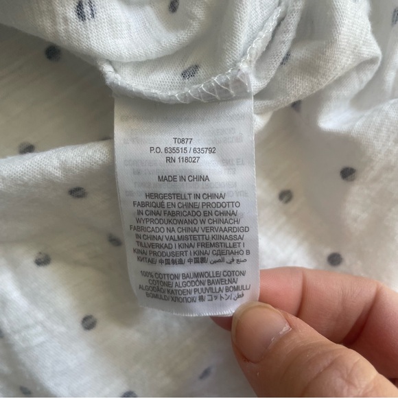 Boden Polka Dot Ruffle Front White Black Long Sleeve Jersey Top - Picture 9 of 12